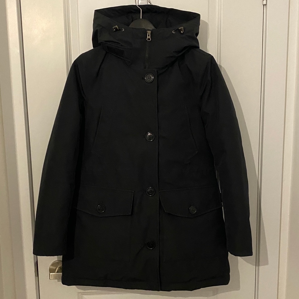 Woolrich black gortex mountain parka xs preloved